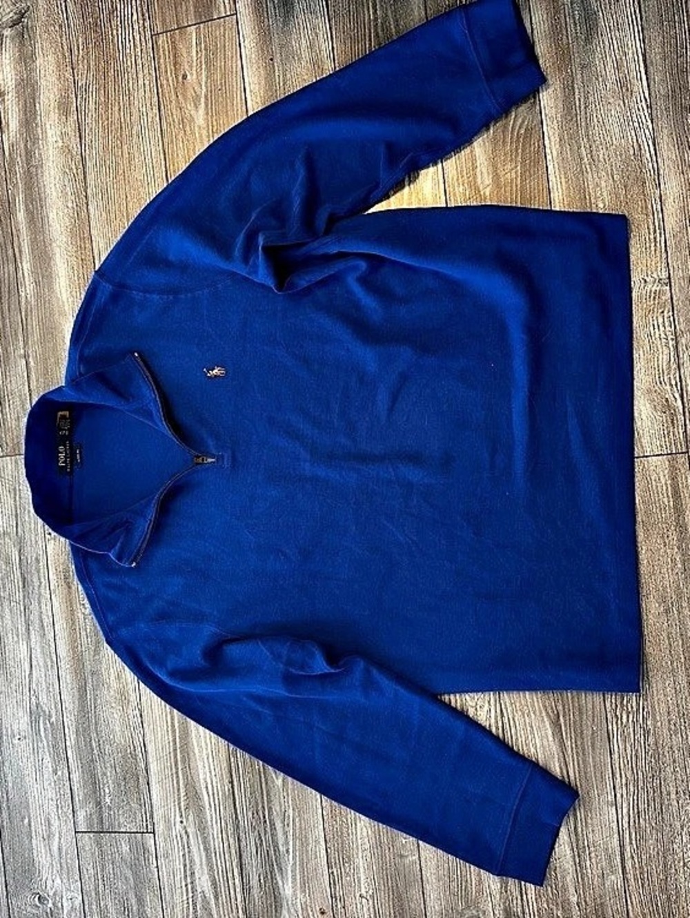 Polo Ralph Lauren Estate Rib Quarter-Zip Pullover Blue Size Large